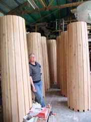 wooden pillars+me