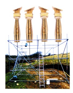 pasteup pillars+ scaff